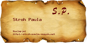 Stroh Paula névjegykártya